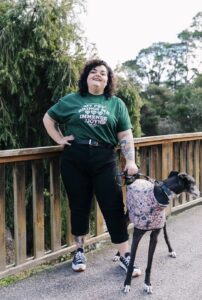 Rosie McAlister and her dog, Harry (Harrison)